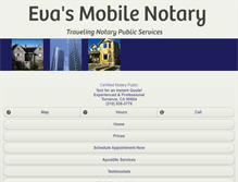 Tablet Screenshot of evasmobilenotary.com